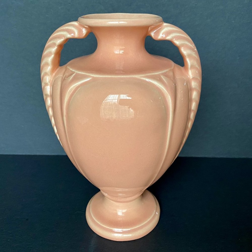 Haeger Peach Vase Urn 8" / Pottery / Planter / Decor / Garden / Plants / Vintage